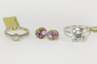 Lot 12 - An 18ct white gold single stone cubic zirconia ring