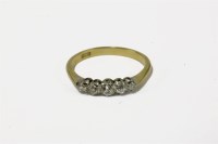 Lot 37 - A gold five stone graduated diamond ring