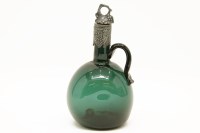 Lot 154 - A Bristol green glass whiskey flagon