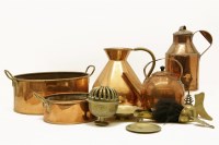 Lot 236 - Two boxes of three old copper saucepans