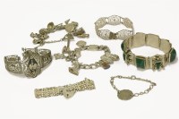 Lot 76 - A Mexican silver identity panelled bangle