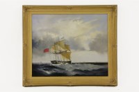 Lot 494 - William Calladine (B.1941) 
A THREE  MAST SAILING SHIP 
Signed