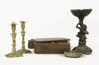 Lot 279 - A pair of brass candlesticks