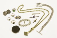 Lot 5 - A gold bar brooch marked 9k