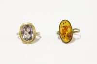 Lot 67 - A 9ct gold single stone oval faceted amethyst ring