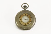 Lot 40 - A cased sterling silver J W Benson half hunter pocket watch