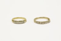 Lot 46 - A gold seven stone diamond hoop ring