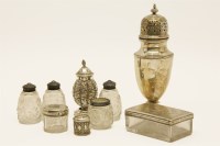 Lot 162 - Silver items: sugar shaker