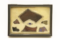 Lot 229 - WWl interest - Seven cased fragments of stained glass from Verdun and Rheims cathedrals