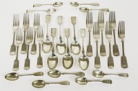Lot 156 - Silver fiddle pattern flatware by James Deakin & Sons
