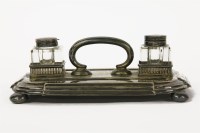 Lot 208 - A Victorian silver desk stand