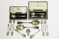 Lot 141 - A pair of Georgian fiddle pattern table spoons