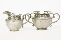 Lot 207 - A silver milk jug and sugar bowl