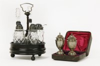 Lot 202 - A Georgian wooden cruet stand