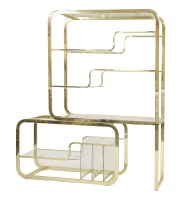 Lot 678 - A tubular brass set of shelves