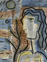 Lot 356 - William Black (20th century)
'GREEN EYED WOMAN IN A WOOD'
Signed