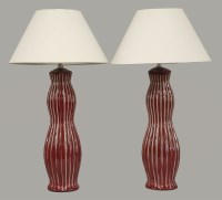 Lot 757 - A pair of contemporary pottery table lamps
