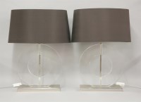 Lot 815 - A pair of 'Round Polo' Porta Romana perspex table lamps