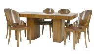 Lot 615 - An Art Deco walnut dining table