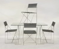 Lot 633 - A chrome and glass suite
