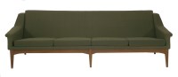 Lot 693 - An olive upholstered settee
