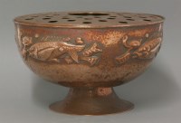 Lot 465 - A Newlyn copper pedestal rose bowl
