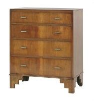 Lot 551 - An Art Deco walnut four-drawer chest