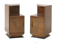 Lot 564 - A pair of walnut pot cupboards