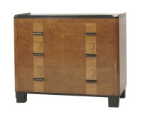 Lot 565 - An Art Deco bird's-eye maple chest of three drawers