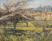 Lot 400 - Alan Cotton (b.1938)
'APPLE ORCHARDS AND IRISES AT BONNIEUX'
Signed l.l.