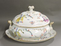 Lot 585 - A Meissen Royal court yellow lion tureen and cover