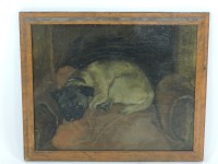 Lot 571 - 19th century School
PUG DOG
Oil on canvas