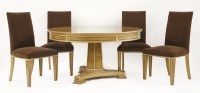 Lot 140 - A Linley Burr walnut and oak circular dining table