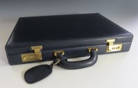 Lot 416 - A Gucci navy leather briefcase