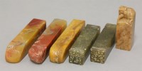 Lot 442 - A collection of six Chinese soapstone square seals