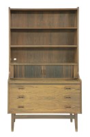 Lot 673 - A Danish rosewood bureau bookcase