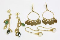 Lot 472 - Three pairs of 18ct gold earrings by Pascale Jewellery