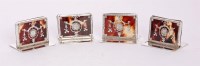 Lot 226 - A set of four silver and tortoiseshell menu holders