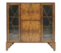 Lot 550 - An Art Deco walnut and coromandel bureau display cabinet