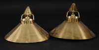 Lot 681 - A pair of brass hanging lights