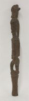Lot 110 - A weathered hardwood standing figure