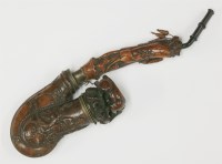 Lot 94 - An unusual walnut pipe