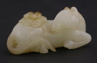 Lot 153 - A fine white jade Horse
