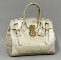Lot 242 - A Ralph Lauren alligator skin metallic gold 'Ricky' bag