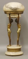 Lot 150 - A gilt metal and alabaster table lamp