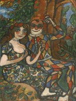 Lot 164 - Alfred Cohen (1920-2001)
'HARLEQUIN AND COLUMBINE: VARIATION ON A THEME BY WATTEAU'
Signed