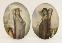 Lot 6 - A pair of oval porcelain panels