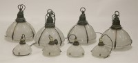Lot 374 - Four Edwardian pendant lights