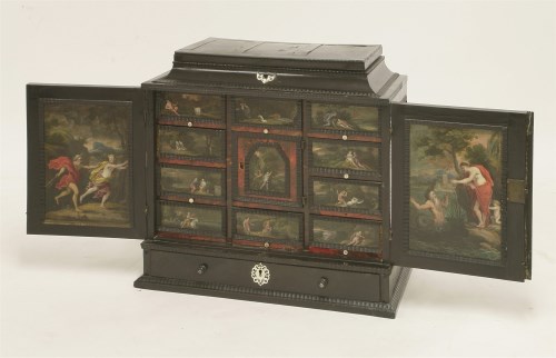 Lot 390 - A Flemish ebony cabinet