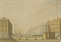 Lot 169 - William Capon (1757-1827) 
BILLINGSGATE AND THE GUN TAVERN 
Pencil and watercolour 
18 x 16.5cm